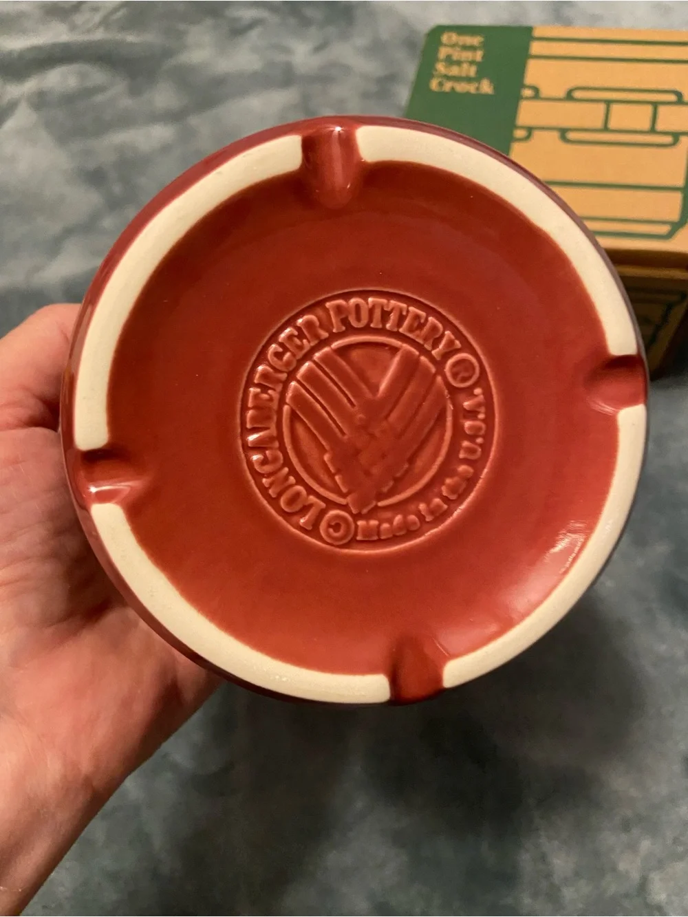 New Longaberger Red Ceramic Crock with Lid - Home Kitchen Kitchen Tools